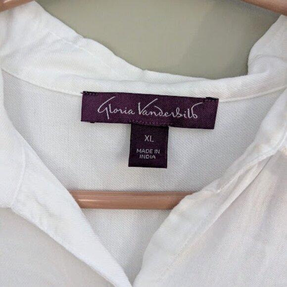 Gloria Vanderbilt Womens Oversized Button Front Shirt White Size XL - Picture 5 of 6